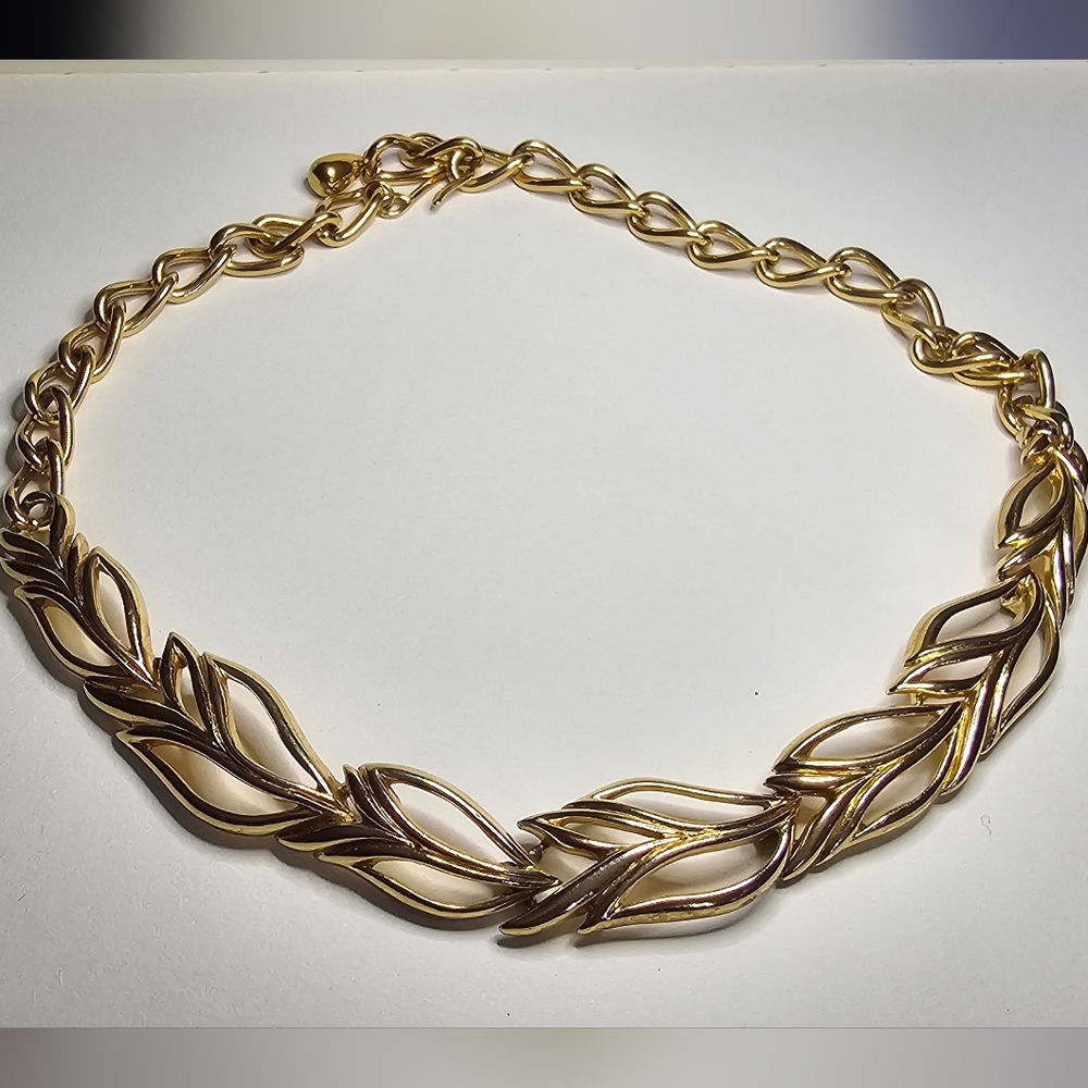 Trifari Gold Leaf Necklace
